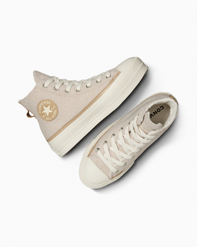 Converse Chuck Taylor All Star Lift Plateforme Faux Mohair Egret / Epic Dune / Egret  | SZE-7900907