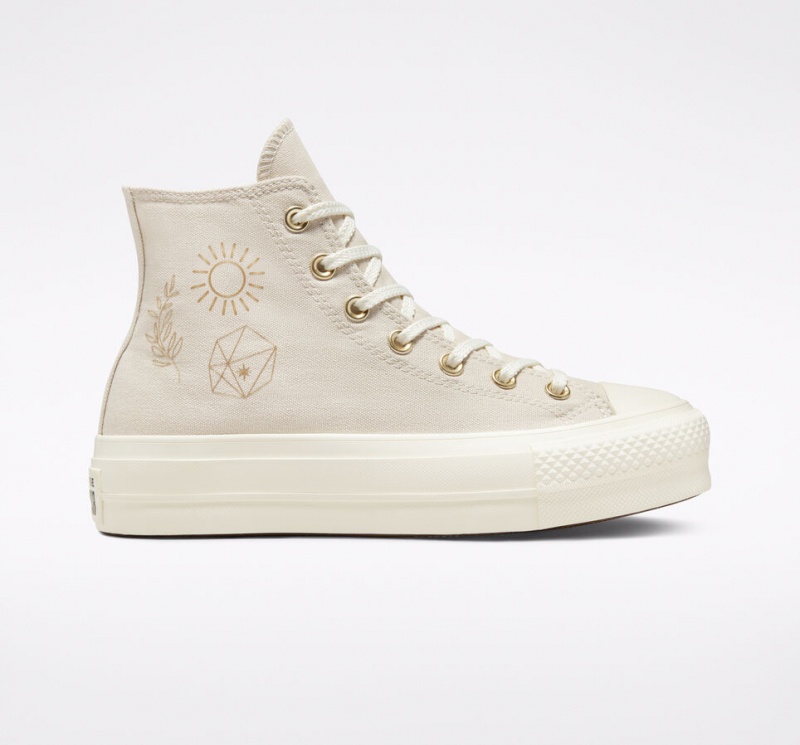 Converse Chuck Taylor All Star Lift Plateforme Golden Elements Sable Doré Clair  | IIW-4353859