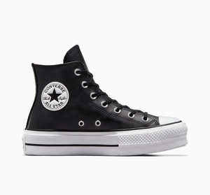 Converse Chuck Taylor All Star Lift Plateforme Cuir Noir Noir Blanche  | FFZ-6157864