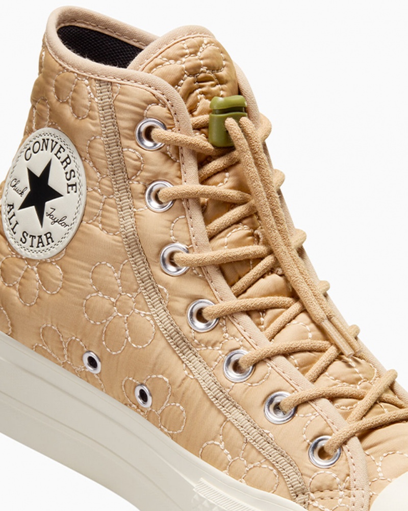 Converse Chuck Taylor All Star Lift Plateforme Matelassé Kaki  | QRF-8277650