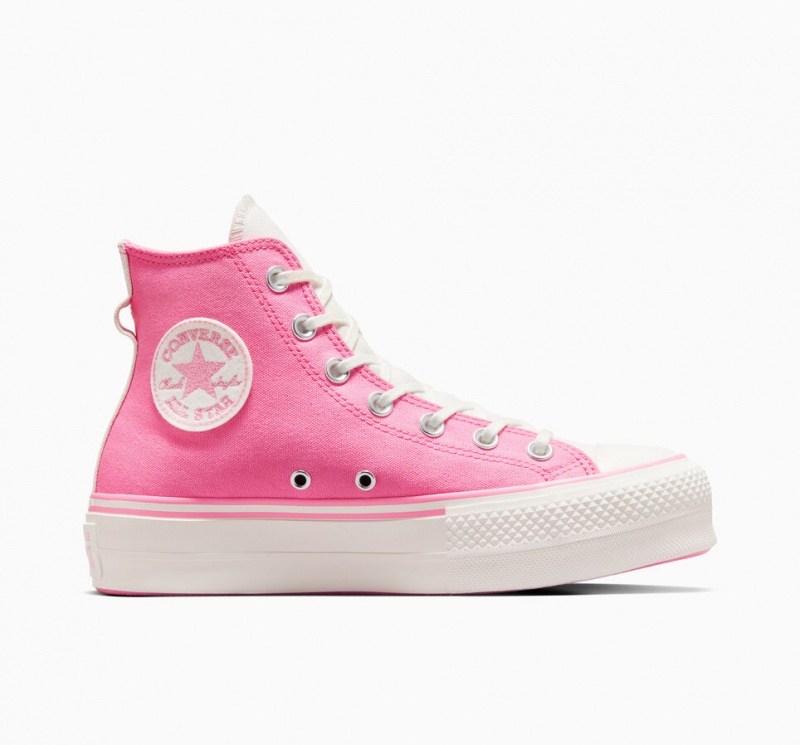 Converse Chuck Taylor All Star Lift Plateforme Retro Varsity Rose Rose  | FWH-6170538