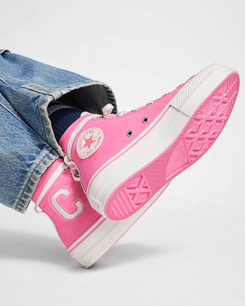 Converse Chuck Taylor All Star Lift Plateforme Retro Varsity Rose Rose  | FWH-6170538