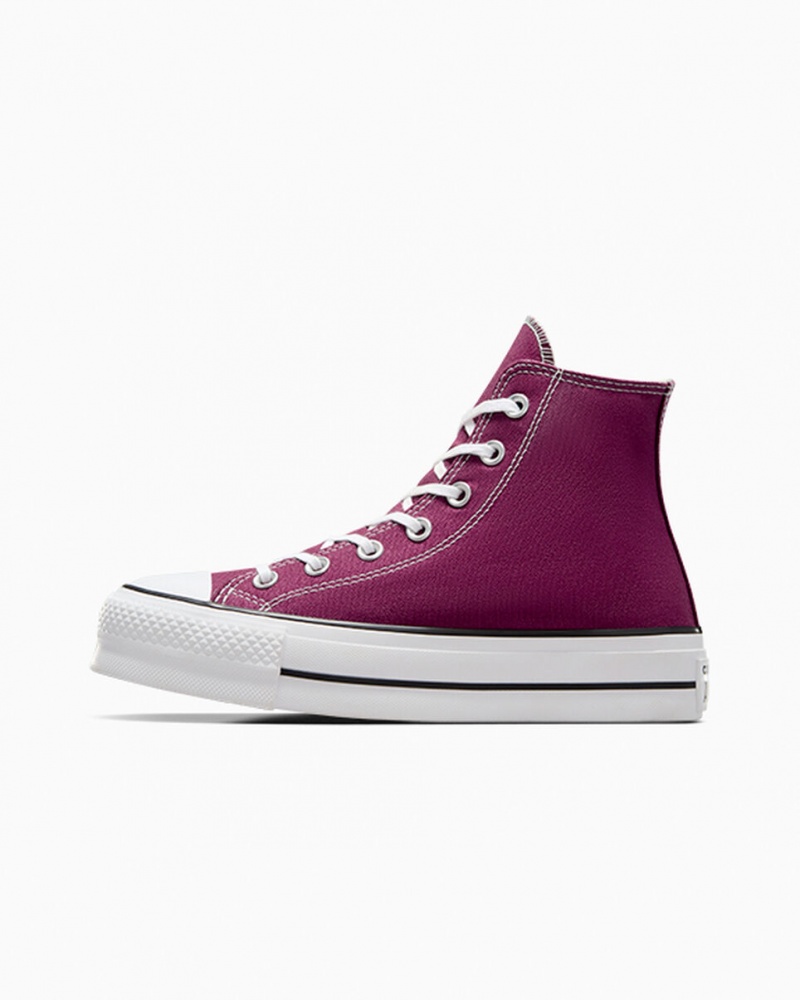 Converse Chuck Taylor All Star Lift Plateforme Seasonal Color Blanche Noir  | AZU-0450050