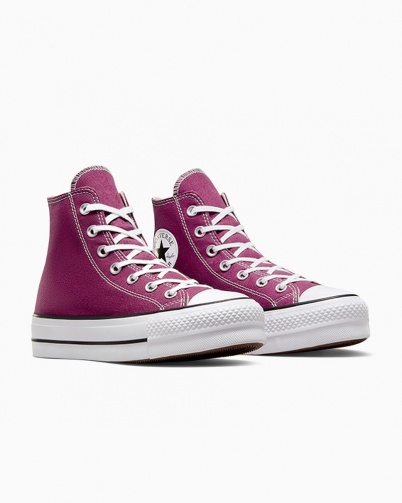 Converse Chuck Taylor All Star Lift Plateforme Seasonal Color Blanche Noir  | AZU-0450050