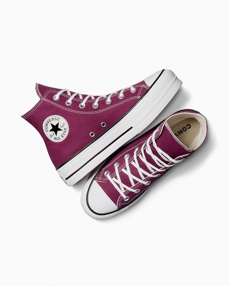 Converse Chuck Taylor All Star Lift Plateforme Seasonal Color Blanche Noir  | AZU-0450050