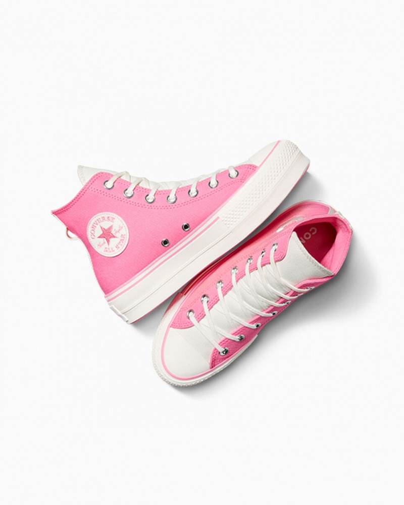 Converse Chuck Taylor All Star Lift Plateforme Retro Varsity Rose Rose  | FWH-6170538