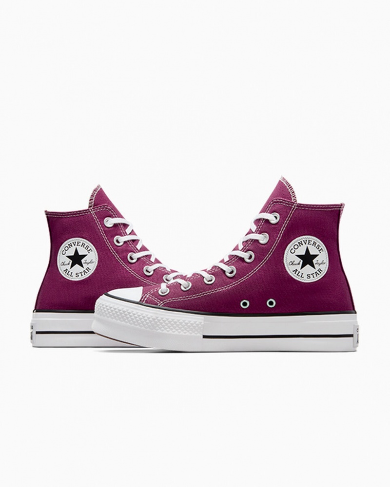 Converse Chuck Taylor All Star Lift Plateforme Seasonal Color Blanche Noir  | AZU-0450050