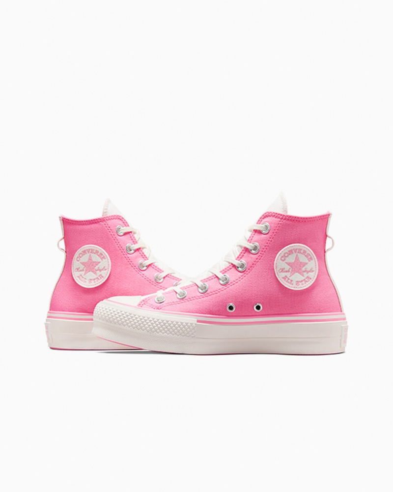 Converse Chuck Taylor All Star Lift Plateforme Retro Varsity Rose Rose  | FWH-6170538