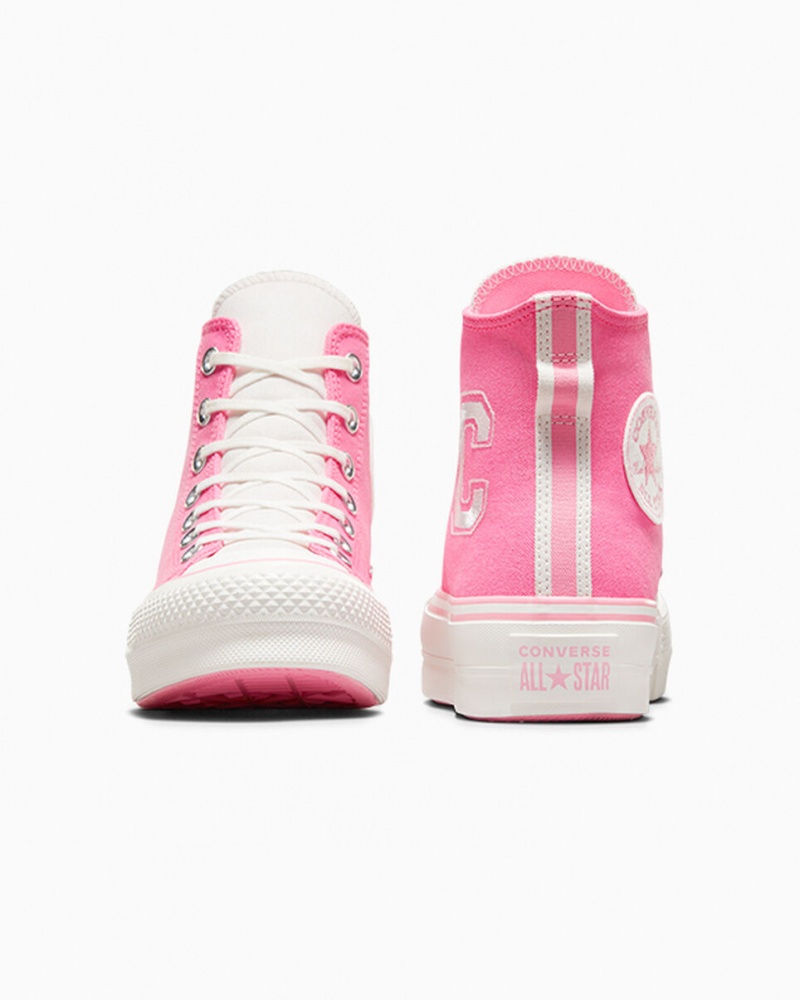 Converse Chuck Taylor All Star Lift Plateforme Retro Varsity Rose Rose  | FWH-6170538