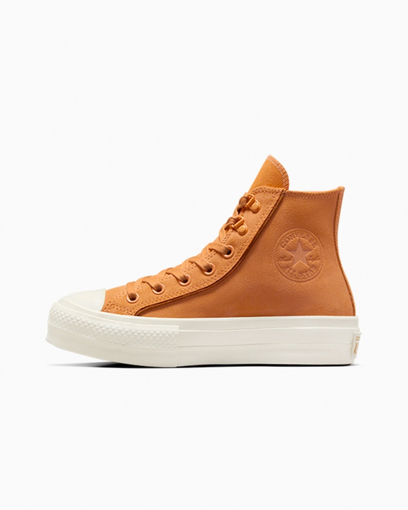 Converse Chuck Taylor All Star Lift Plateforme Daim Tiger Moth / Tawny Owl / Egret  | CSI-8195235