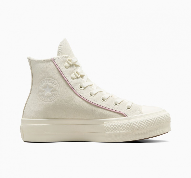 Converse Chuck Taylor All Star Lift Plateforme Daim Egret / Phantom Violet / Egret  | CQA-0073763