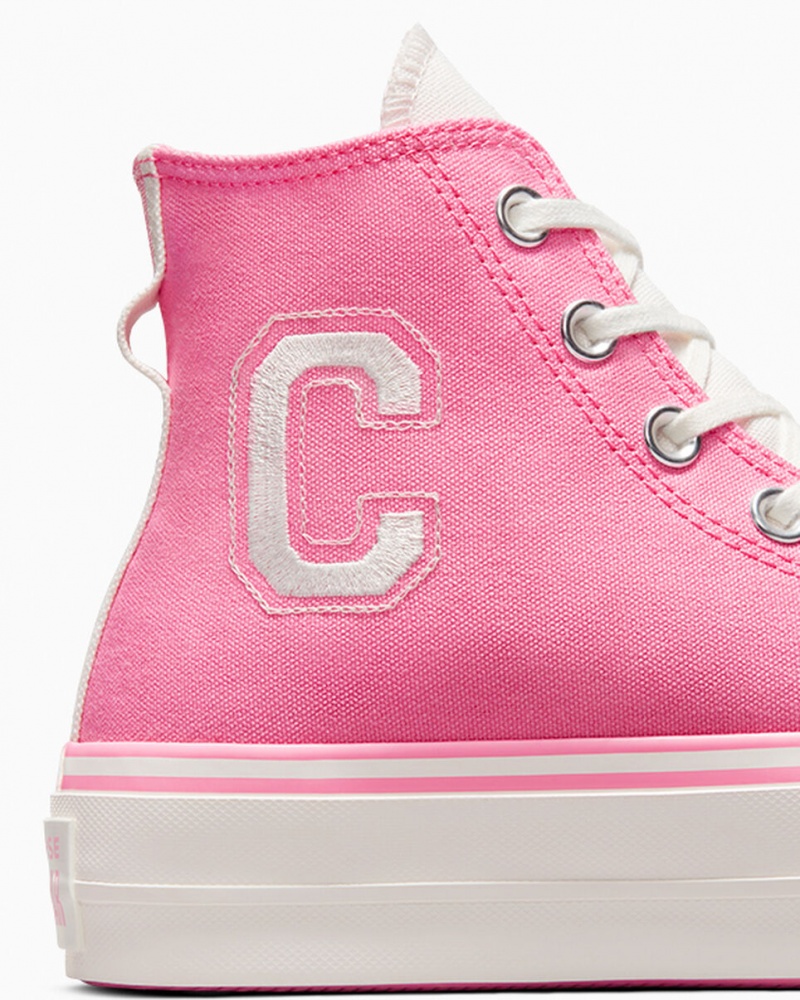 Converse Chuck Taylor All Star Lift Plateforme Retro Varsity Rose Rose  | FWH-6170538