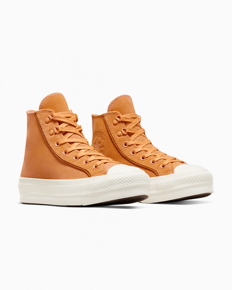 Converse Chuck Taylor All Star Lift Plateforme Daim Tiger Moth / Tawny Owl / Egret  | CSI-8195235