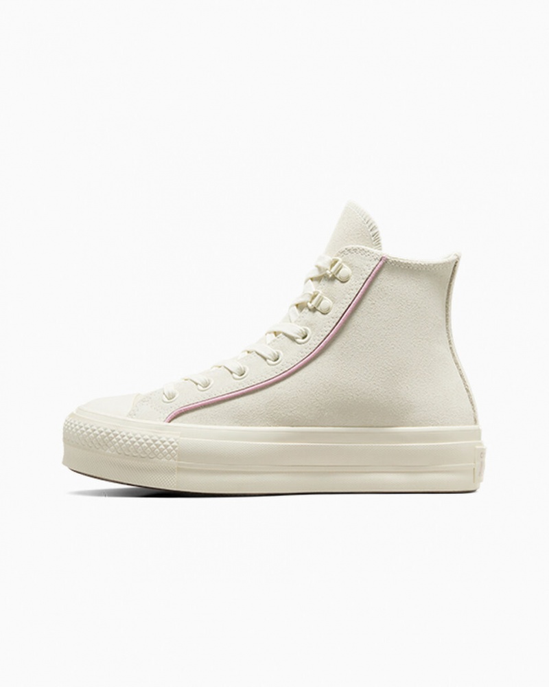 Converse Chuck Taylor All Star Lift Plateforme Daim Egret / Phantom Violet / Egret  | CQA-0073763