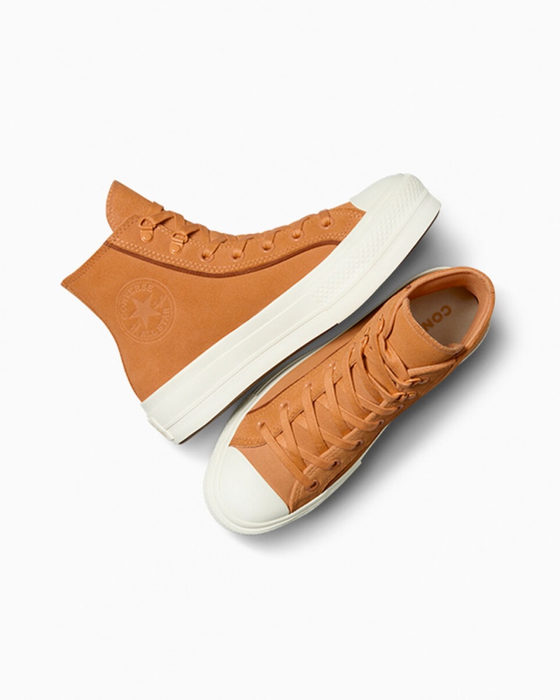 Converse Chuck Taylor All Star Lift Plateforme Daim Tiger Moth / Tawny Owl / Egret  | CSI-8195235