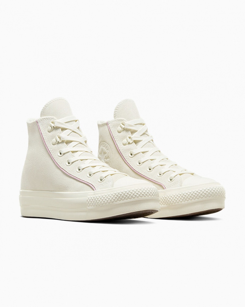 Converse Chuck Taylor All Star Lift Plateforme Daim Egret / Phantom Violet / Egret  | CQA-0073763