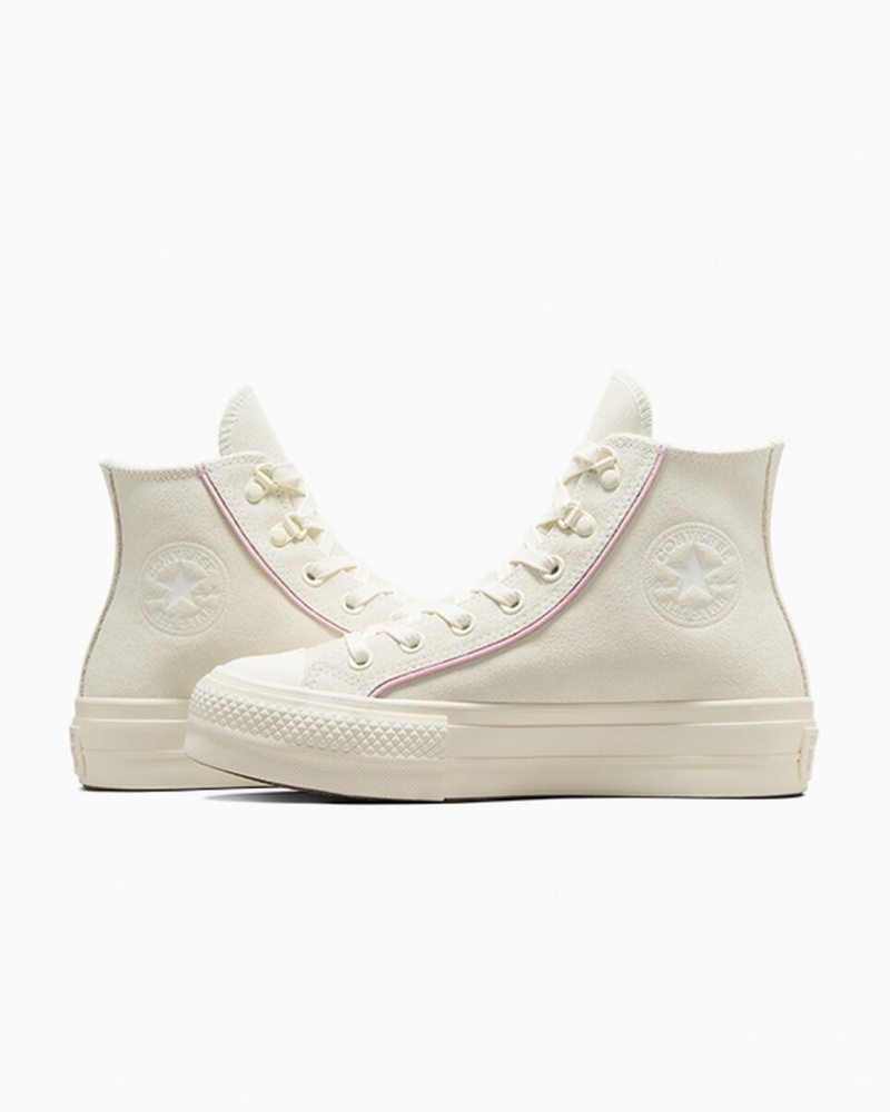 Converse Chuck Taylor All Star Lift Plateforme Daim Egret / Phantom Violet / Egret  | CQA-0073763