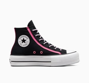 Converse Chuck Taylor All Star Lift Plateforme Utility Twist Noir Rose Blanche  | DHY-2521672