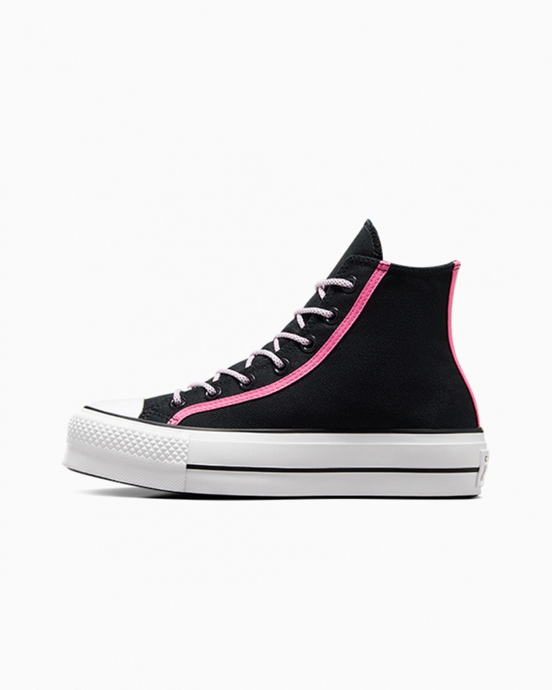 Converse Chuck Taylor All Star Lift Plateforme Utility Twist Noir Rose Blanche  | DHY-2521672