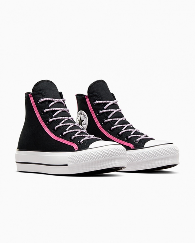 Converse Chuck Taylor All Star Lift Plateforme Utility Twist Noir Rose Blanche  | DHY-2521672