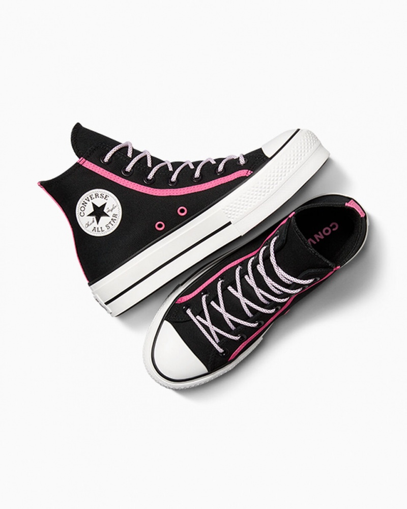 Converse Chuck Taylor All Star Lift Plateforme Utility Twist Noir Rose Blanche  | DHY-2521672