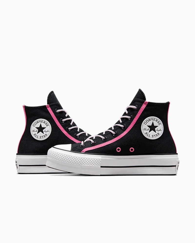 Converse Chuck Taylor All Star Lift Plateforme Utility Twist Noir Rose Blanche  | DHY-2521672