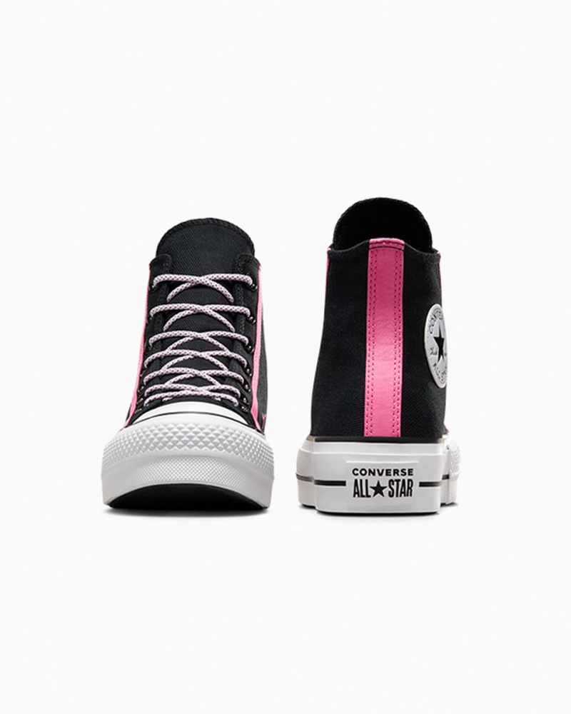 Converse Chuck Taylor All Star Lift Plateforme Utility Twist Noir Rose Blanche  | DHY-2521672