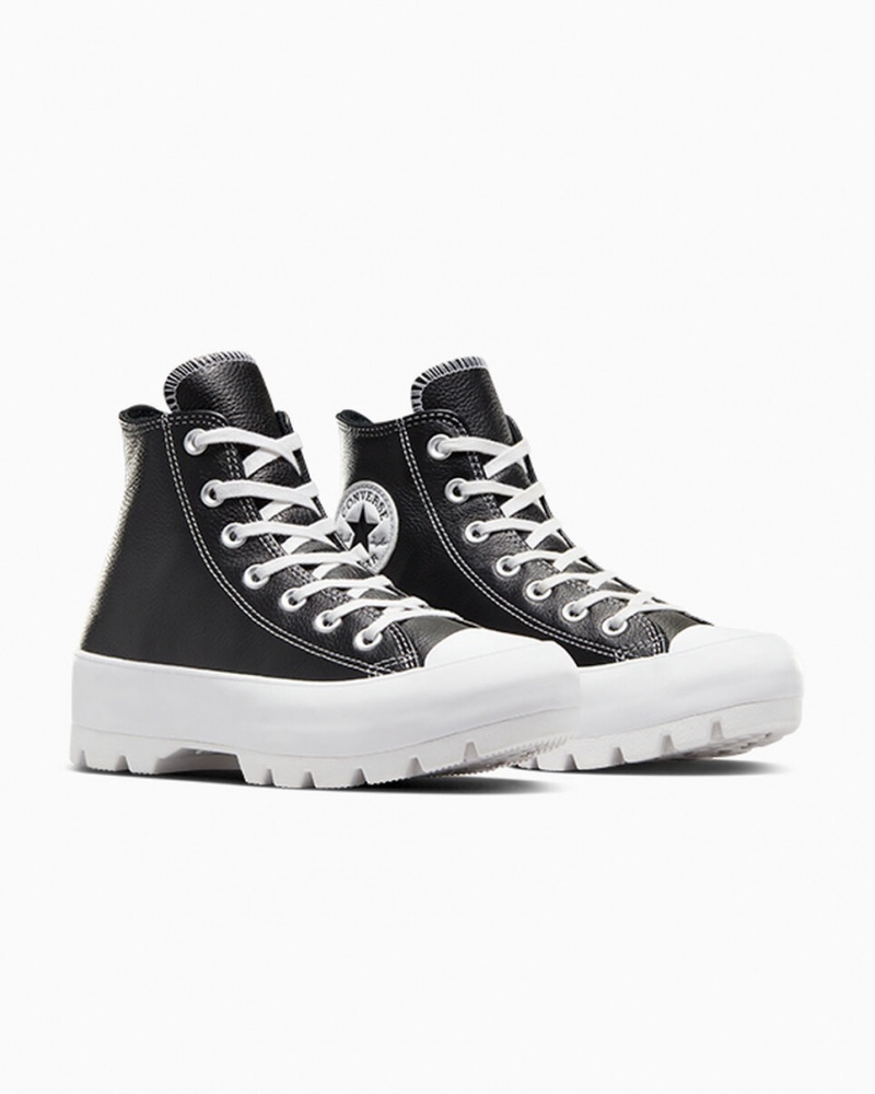 Converse Chuck Taylor All Star Lugged Cuir Noir Blanche Blanche  | XKX-0870172