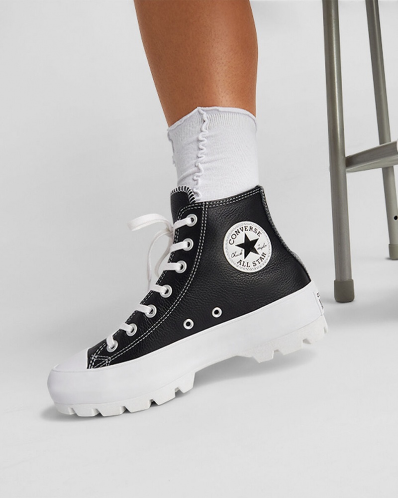 Converse Chuck Taylor All Star Lugged Cuir Noir Blanche Blanche  | XKX-0870172