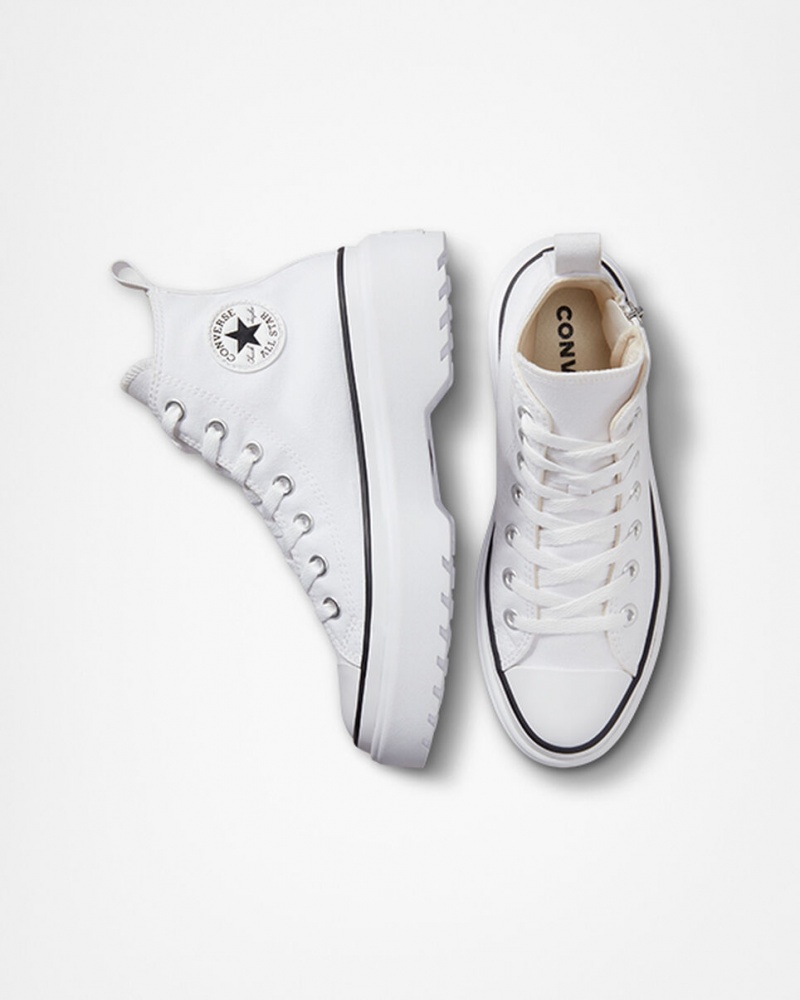 Converse Chuck Taylor All Star Lugged Lift Plateforme Tela Blanche Blanche Noir  | CJL-8856725