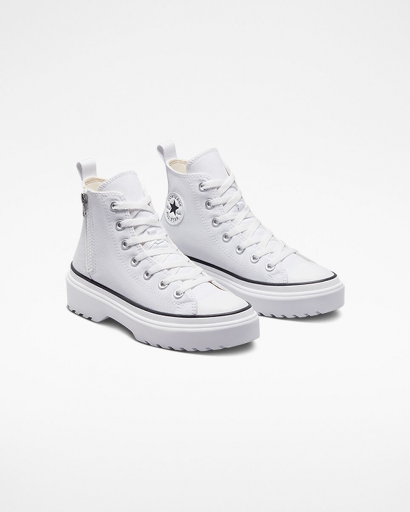 Converse Chuck Taylor All Star Lugged Lift Plateforme Tela Blanche Blanche Noir  | CJL-8856725