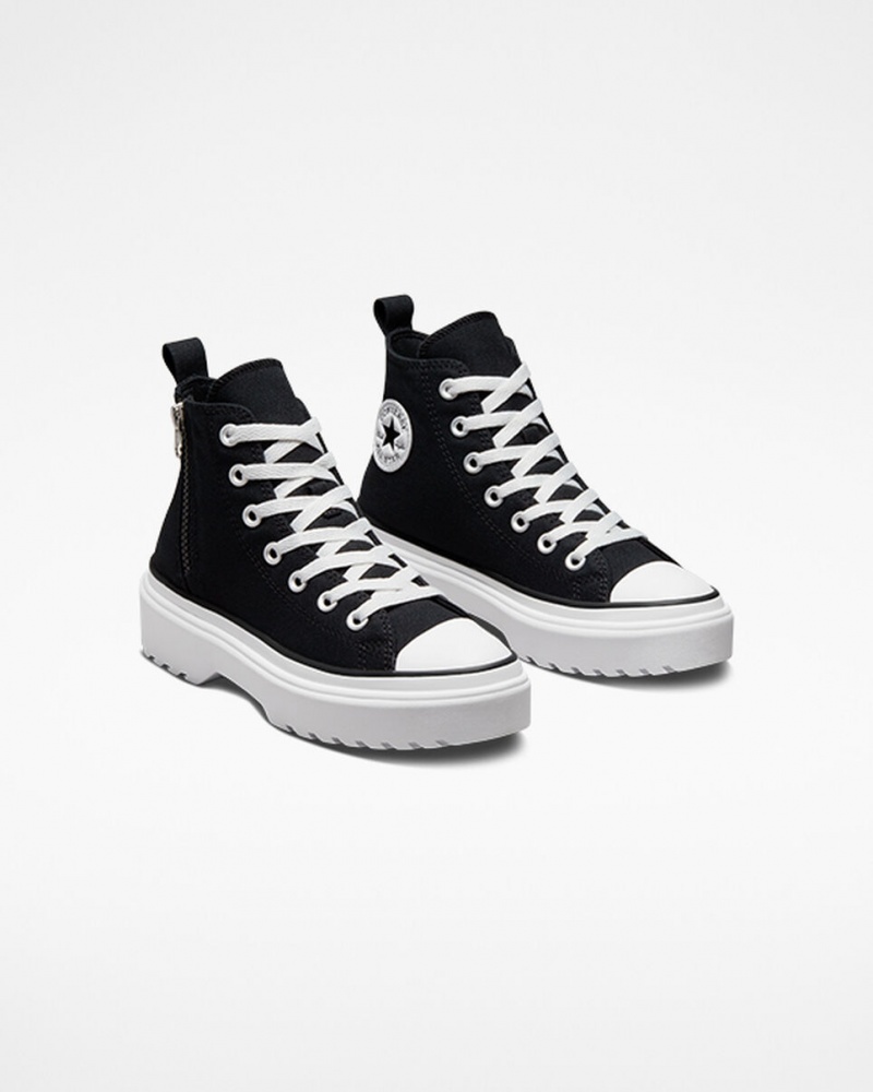 Converse Chuck Taylor All Star Lugged Lift Plateforme Tela Noir Noir Blanche  | VUZ-3799584