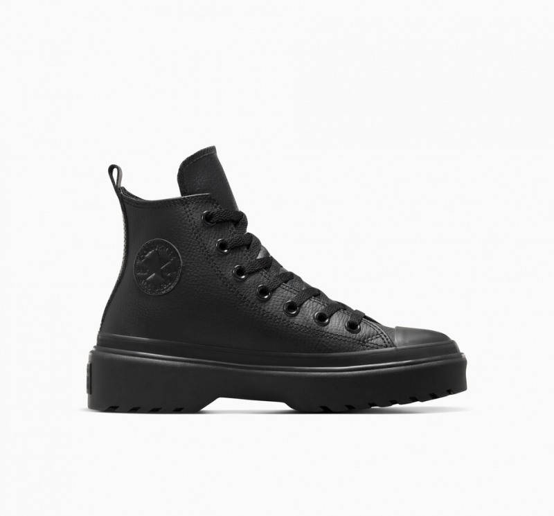 Converse Chuck Taylor All Star Lugged Lift Plateforme Cuir Noir Noir Noir  | YWU-1201463