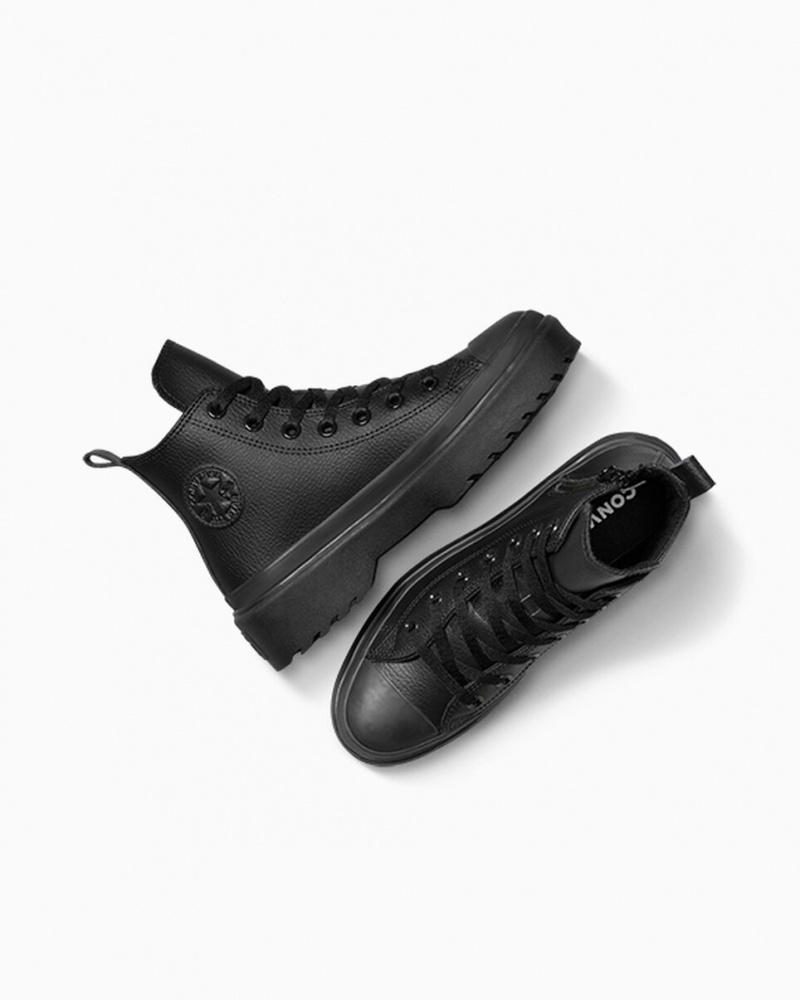 Converse Chuck Taylor All Star Lugged Lift Plateforme Cuir Noir Noir Noir  | YWU-1201463