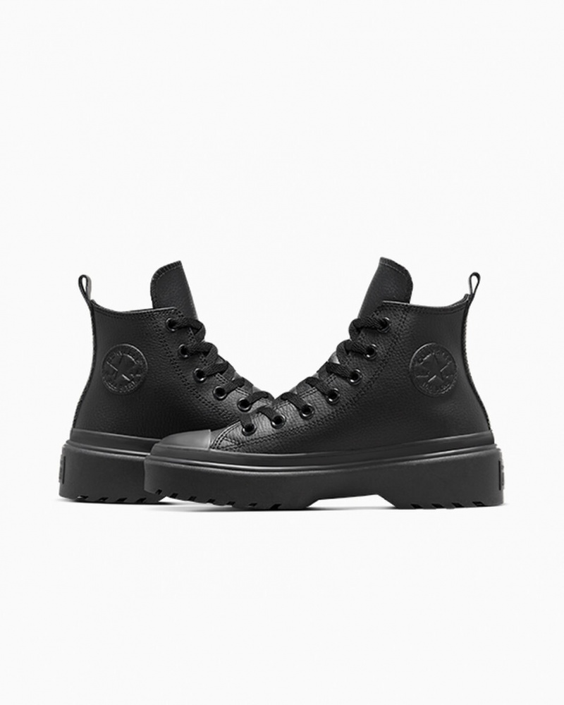 Converse Chuck Taylor All Star Lugged Lift Plateforme Cuir Noir Noir Noir  | YWU-1201463