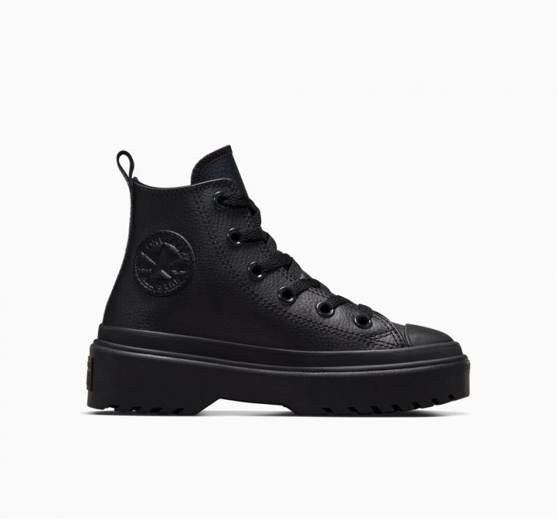 Converse Chuck Taylor All Star Lugged Lift Plateforme Cuir Noir Noir Noir  | BVU-1372591