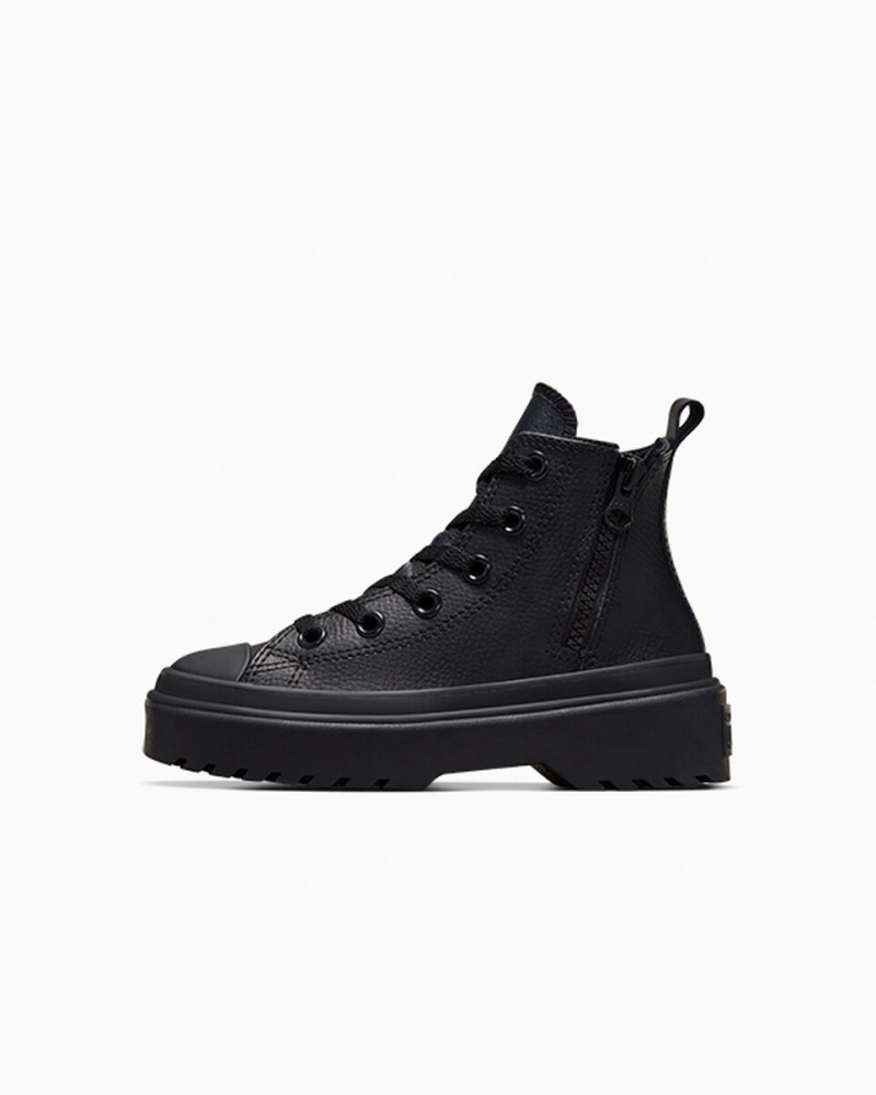 Converse Chuck Taylor All Star Lugged Lift Plateforme Cuir Noir Noir Noir  | BVU-1372591