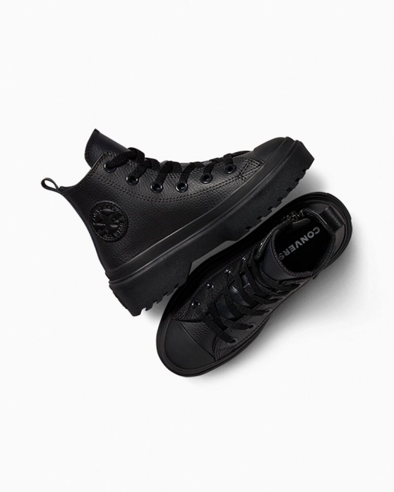 Converse Chuck Taylor All Star Lugged Lift Plateforme Cuir Noir Noir Noir  | BVU-1372591