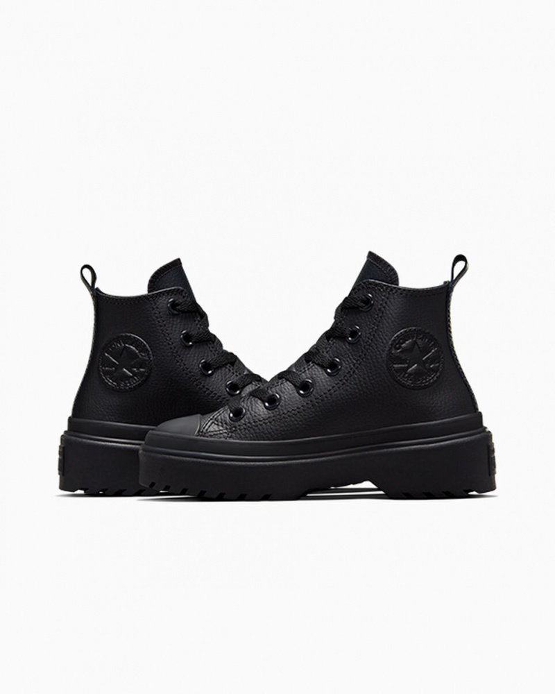 Converse Chuck Taylor All Star Lugged Lift Plateforme Cuir Noir Noir Noir  | BVU-1372591