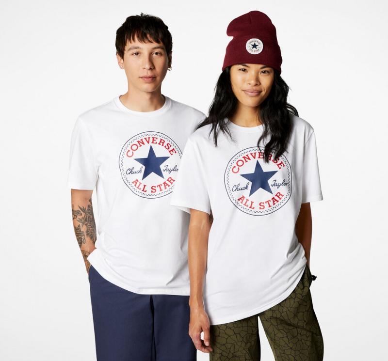 Converse Converse Go-To All Star Patch Standard-Fit T-Shirt Blanche  | LQR-9240974