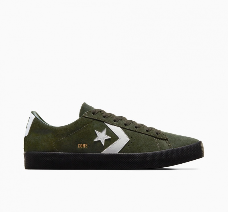 Converse CONS PL Vulc Pro Daim Vert Blanche Noir  | VUA-7102490