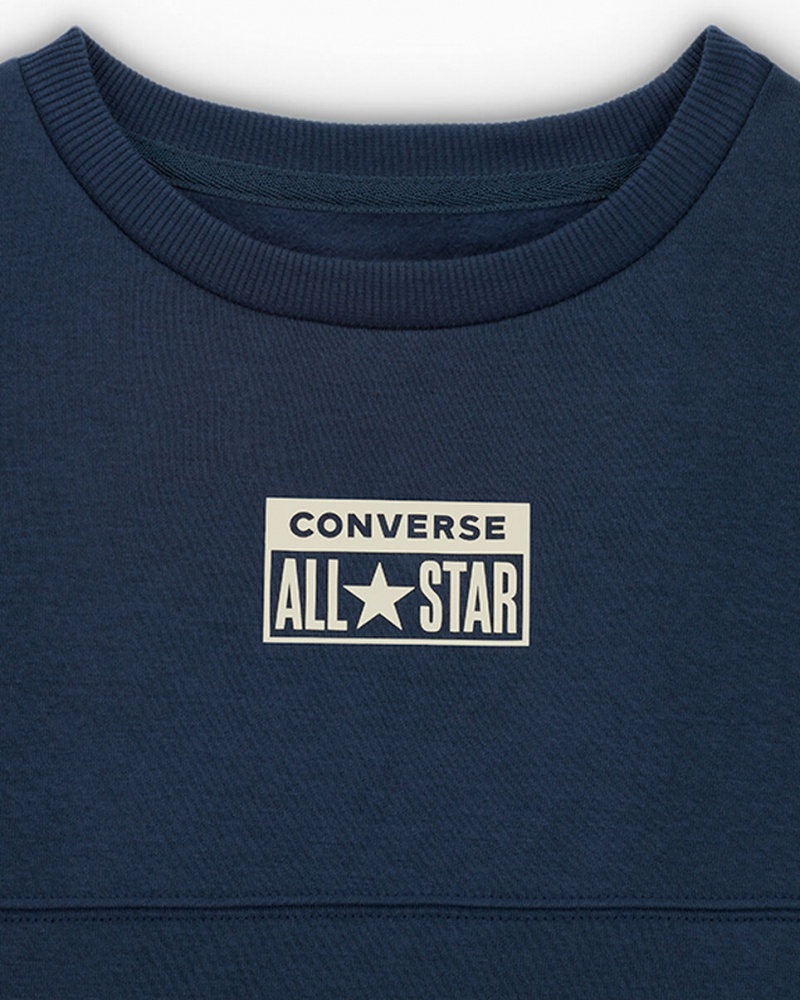 Converse Relaxed Fleece Crew Bleu Marine  | ILL-3633007