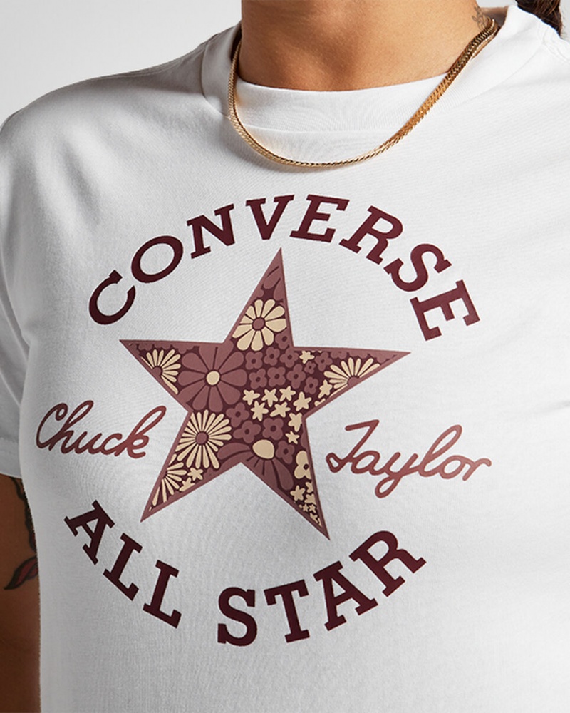 Converse Floral Patch T-Shirt Blanche  | HIW-5578718