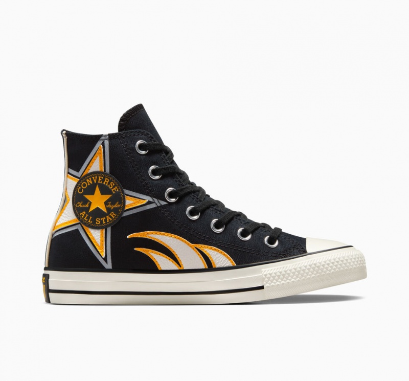 Converse Chuck Taylor All Star Moto Noir Blanche Jaune  | UJE-3874053