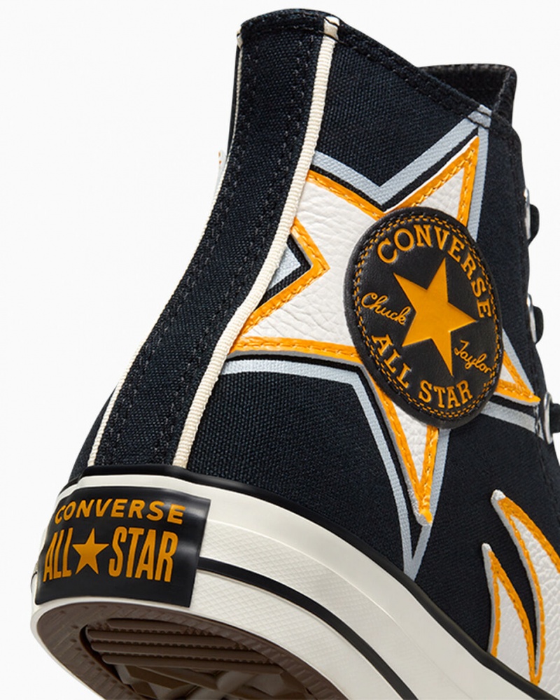 Converse Chuck Taylor All Star Moto Noir Blanche Jaune  | UJE-3874053