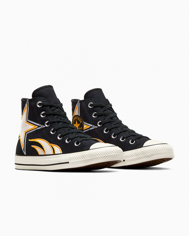 Converse Chuck Taylor All Star Moto Noir Blanche Jaune  | UJE-3874053