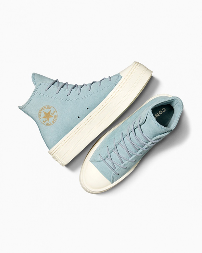 Converse Chuck Taylor All Star Modern Lift Plateforme Daim Bleu  | JBL-7020532