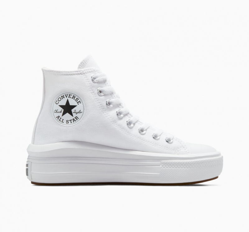 Converse Chuck Taylor All Star Move Plateforme Blanche Noir  | LRU-9862260