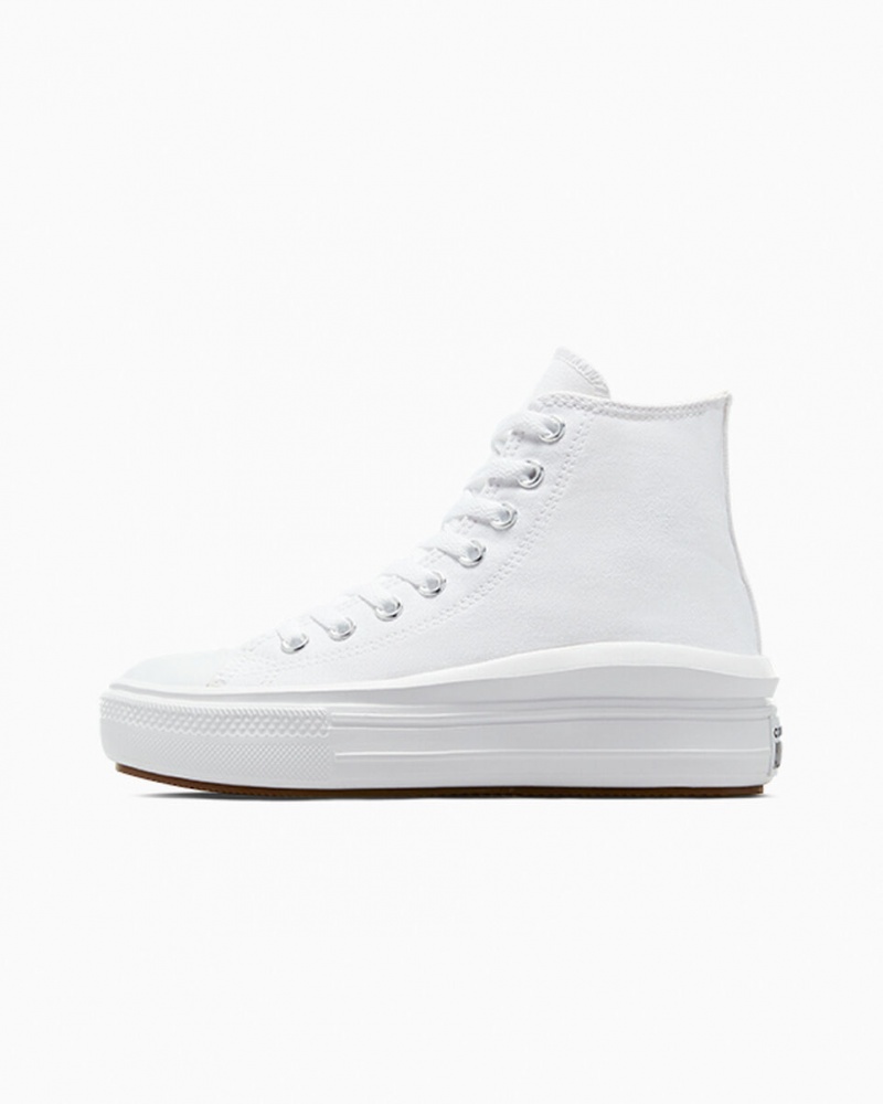 Converse Chuck Taylor All Star Move Plateforme Blanche Noir  | LRU-9862260