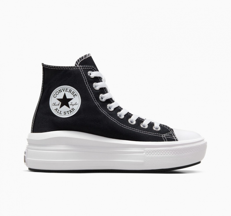 Converse Chuck Taylor All Star Move Plateforme Noir Blanche  | MQX-6276972